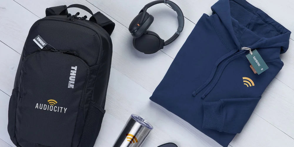 Audiocity bag and hoodies - Commitment to change merch