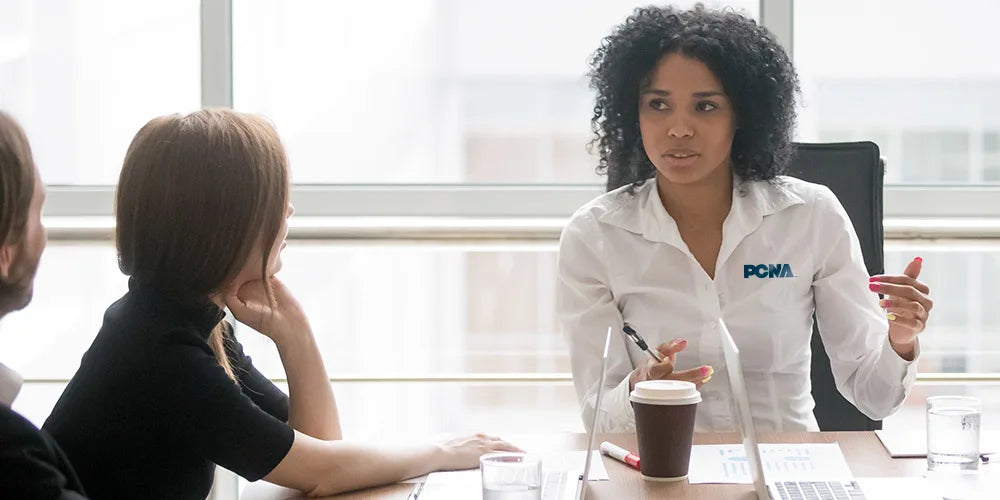 Employee in a meeting