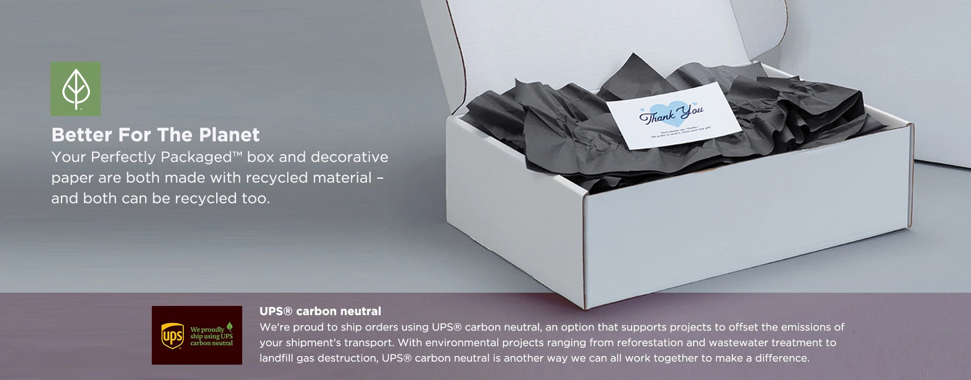 Better for the planet - Perfectly packaged box