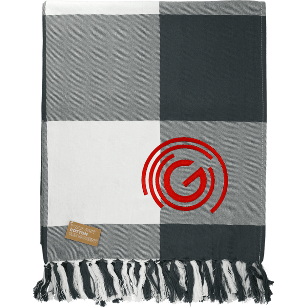 Field & Co. 100% Organic Cotton Check Throw Blanke