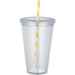 Sedici Striped Straw Tumblers closeout, Drinkware, sku-1623-44, Tumblers CFDFpromo.com