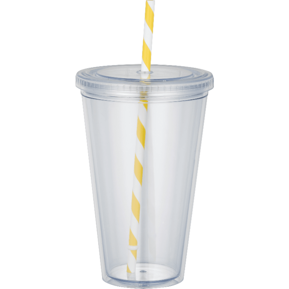 Sedici Striped Straw Tumblers closeout, Drinkware, sku-1623-44, Tumblers CFDFpromo.com