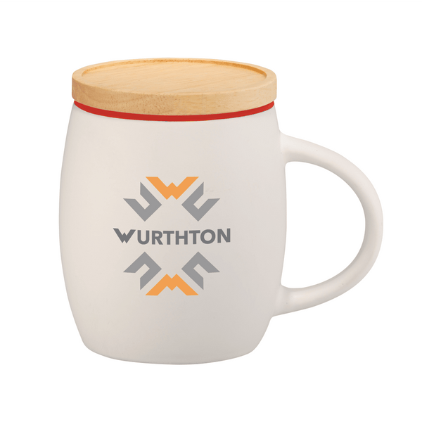 Hearth Ceramic Mug with Wood Lid/Coaster 15oz