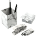 4 Piece Faux Marble Desktop Set | Desk Accessories | closeout, Desk Accessories, Office, sku-3002-39 | CFDFpromo.com