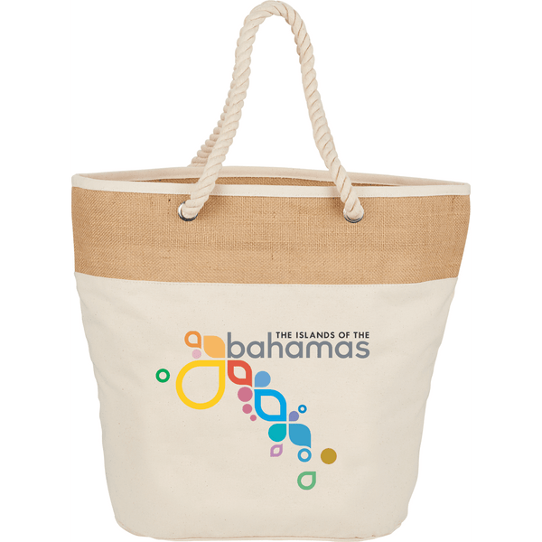 Jute Accent 12oz Cotton Canvas Rope Tote