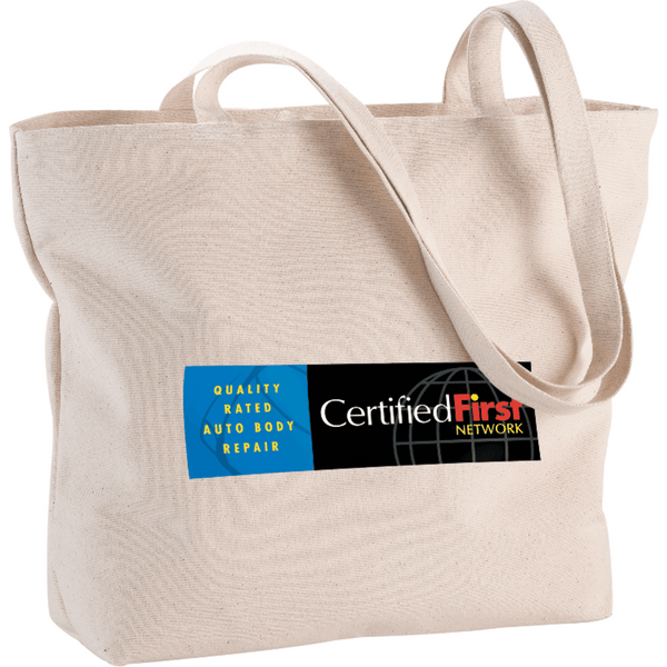 Zippered 12oz Cotton Canvas Shopper Tote