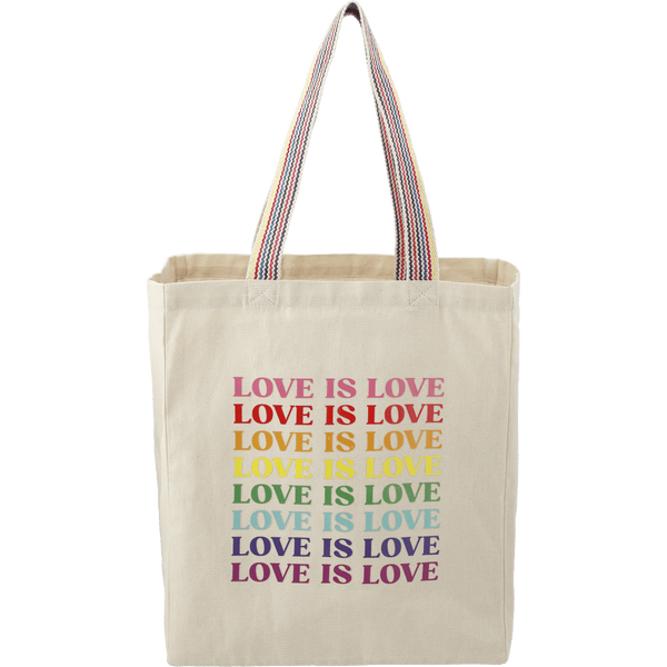 Rainbow Recycled 6oz Cotton Grocery Tote