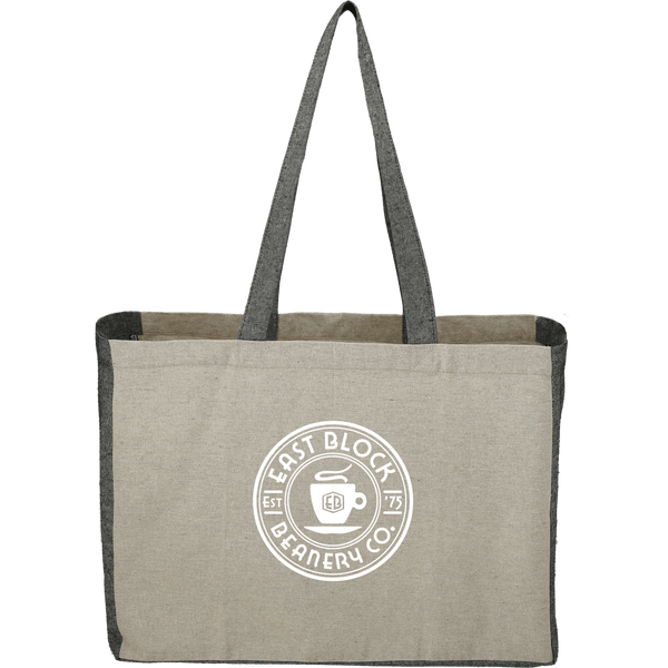 Recycled Cotton Contrast Side Shopper Tote