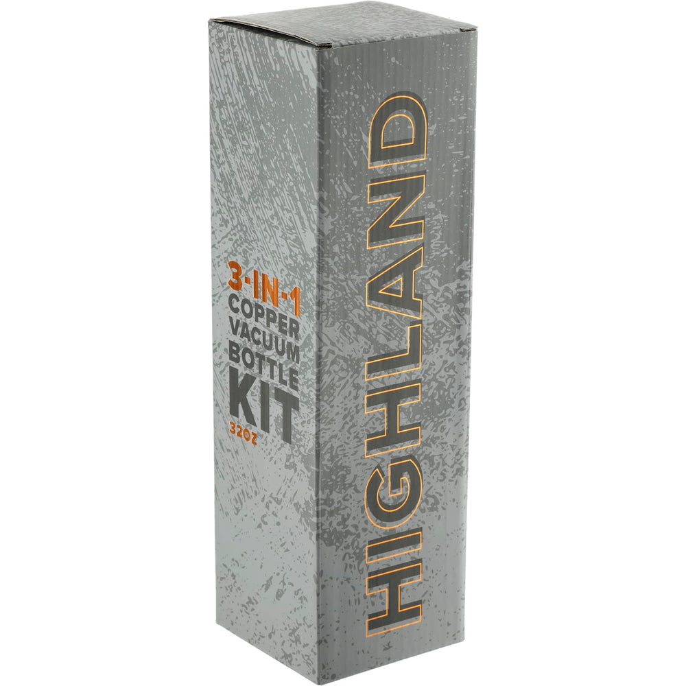 Highland 3-in-1 Copper Vacuum Bottle Kit 32oz | Straws & Accessories | Drinkware, sku-1600-34, Straws & Accessories | CFDFpromo.com