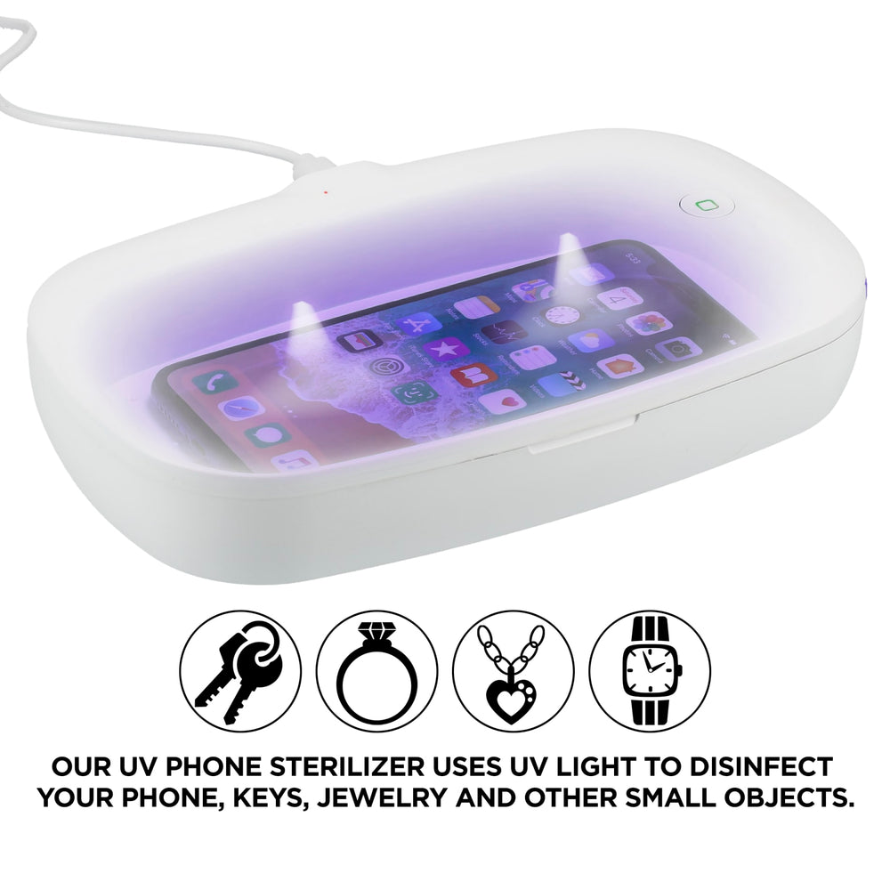 UV Phone Sanitizer with Wireless Charging Pad | Emerging Trends | EcoFriendly, Emerging Trends, Giftboxed, GiftSet, InstructionCardIncluded, NewColorsAvailable, PackagingIncludedForBlanks, Recycled, sku-7143-14, Technology | CFDFpromo.com