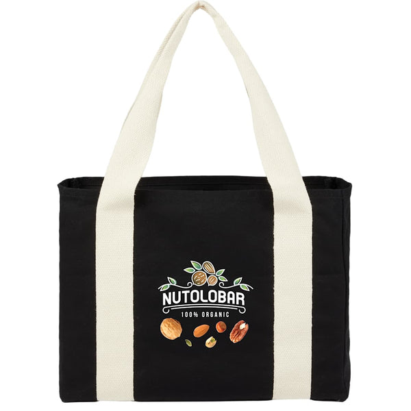 12oz Cotton Shopper Tote with Contrast Handles
