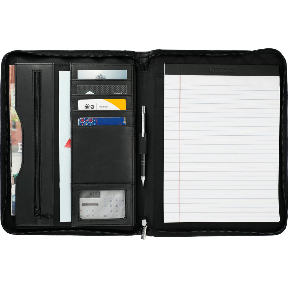 FSC® Mix Millennium Leather Zippered Padfolio | Padfolios | Office, Padfolios, sku-9500-10 | CFDFpromo.com