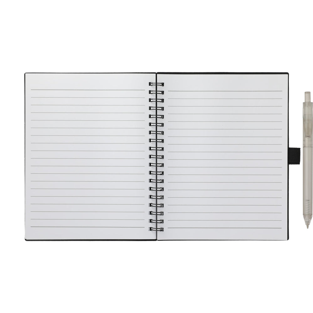 5.5” x 7” FSC® Recycled Spiral Notebook w/ RPET Pe | Journals & Notebooks | Journals & Notebooks, Office, sku-SM-5268 | Bullet
