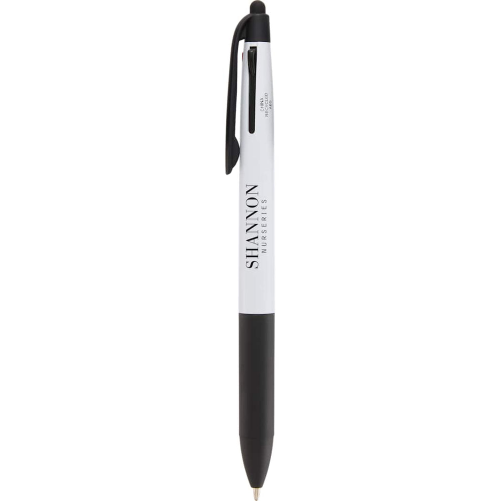 Stylo à bille trois couleurs recyclé avec stylet