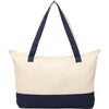 Sac fourre-tout zippé en coton recyclé 12 oz, avec accent de couleur