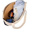 Sac fourre-tout zippé en coton recyclé 12 oz, avec accent de couleur