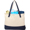 Sac fourre-tout zippé en coton recyclé 12 oz, avec accent de couleur