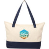 Sac fourre-tout zippé en coton recyclé 12 oz, avec accent de couleur