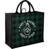 Buffalo Plaid Printed Jute Tote
