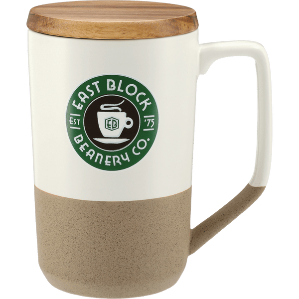 Tahoe Tea & Coffee Mug en céramique avec couvercle en bois 16oz