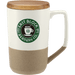 Tahoe Tea & Coffee Ceramic Mug with Wood Lid 16oz | Mugs | Drinkware, Mugs, sku-1626-35 | CFDFpromo.com