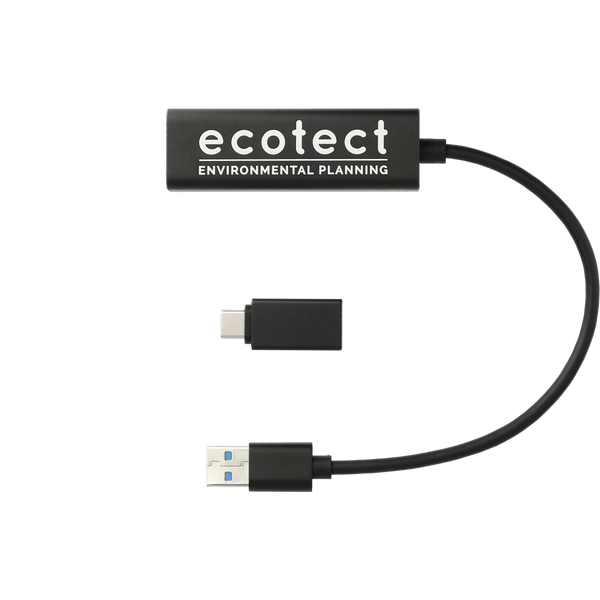 Aluminum 4-Port USB 3.0 Hub with Type C Adapter
