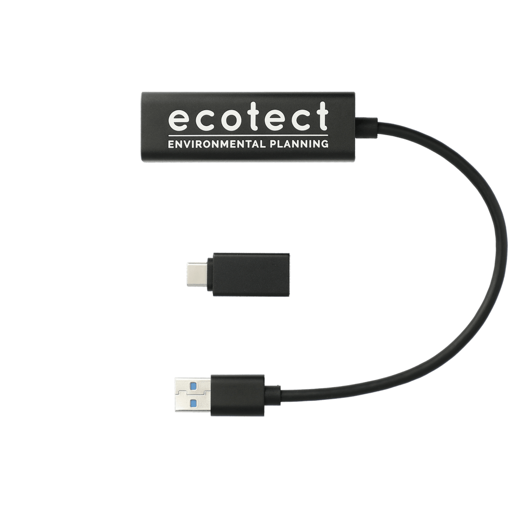 Aluminum 4-Port USB 3.0 Hub with Type C Adapter | Cables & Adaptors | Cables & Adaptors, sku-7143-36, Technology | CFDFpromo.com