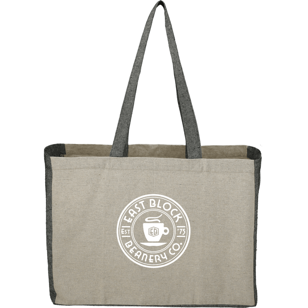Recycled Cotton Contrast Side Shopper Tote | Tote Bags | Bags, sku-SM-7218, Tote Bags | CFDFpromo.com